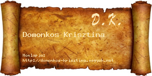 Domonkos Krisztina névjegykártya